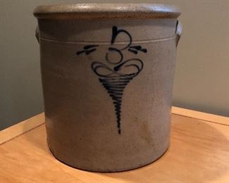 BUY IT NOW! $75 antique salt glazed 3 gal crock 10.5"H x 10.5"W