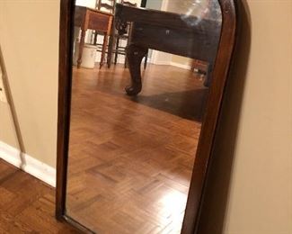 BUY IT NOW! $50 antique arch top mirror with original wood back and hanger 32"H x 18"W