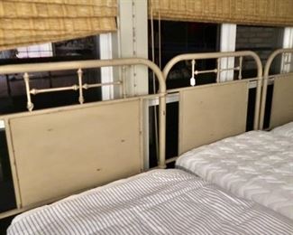 Three Vintage Metal Headboard Twin Beds - All Include Mattress Sets