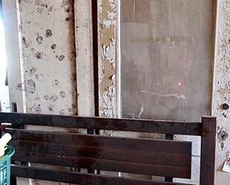 Antique Doors, one with glass and a headboard