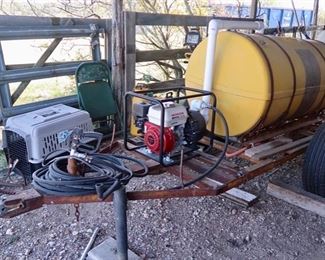 AVAILABLE FOR PRE-SALE - Contact us if interested. New Honda Motor - Tow Behind Sprayer on 8’ Trailer - $1350