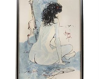Lot 008-1
Mid-Century Acrylic on Canvas Female Nude