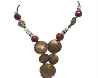 Lot 222
Vintage Mexican Coin and Bead Necklace