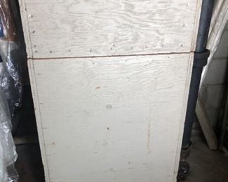 Large wood and metal cabinet