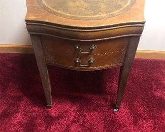 Side Table with leather top
