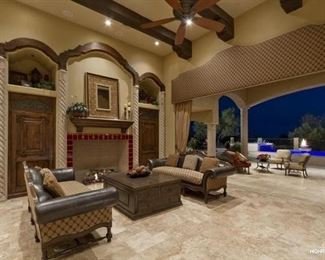 Sofas, coffee table with storage drawers on both sides