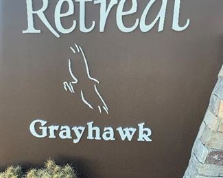 Enter thru the gate at Thompson Peak and Grayhawk Dr 