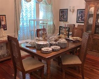 Midcentury Dining Room Table and Matching China Cabinet