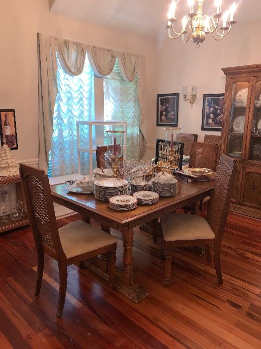 Midcentury Dining Room Table and Matching China Cabinet