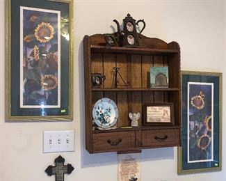 Wall Shelf, Framed Pictures
