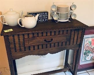 Small Console Table, Tea Pots