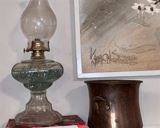 Oil Lamps, Brass Pots