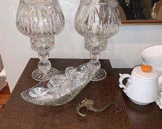 Glass Prisms, Glass Candle Holders 