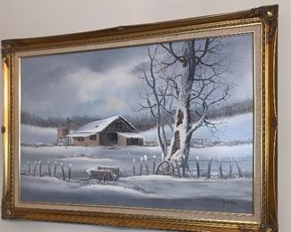 Winter Scene Oil Painting 
