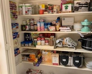 Pantry With Food, Water, Small Appliances, Tupperware 