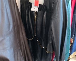 Ashro Leather Two Piece Outfit  New with Tags