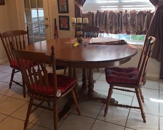 Maple Kitchen Table with Leaf and Chairs