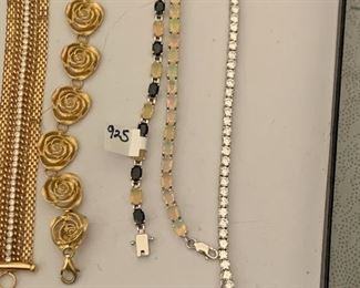 18kt of Sterling Bracelet, Sterling Silver and Opal Bracelet, CZ Bracelets