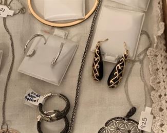  Black Spinel Sterling Silver Pieces 