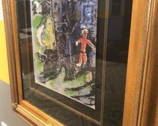 Art Marc Chagall litho, pencil numbered, framed