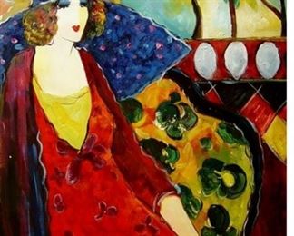 TARKAY VERY LARGE LITHO FRAMED