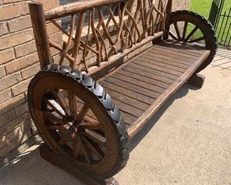 Wagon Wheel Bench