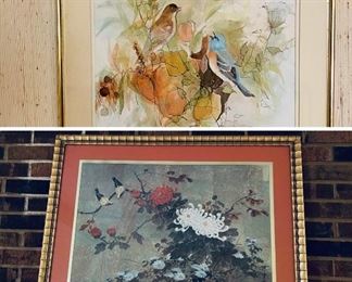 3 Beautiful, Large Avian Prints and Lithograph