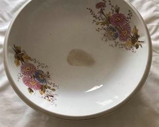 Antique Wash Bowl with Flowers