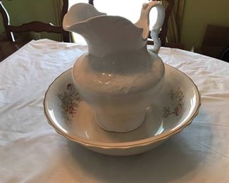 Antique Water Pitcher and Wash Basin
