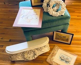 Canopy Top, Tiebacks, Art, and Dressing Table Bench