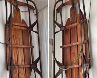 Two Antique Wooden Sleds