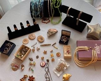 Vintage Gold Rings, Womens Time Piece, Political Pins, Clipon Earrings, and More