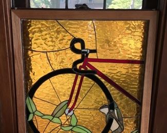 Stained glass bicycle panel
