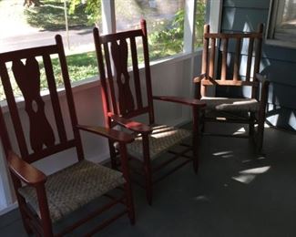 Farm style chairs and rocker