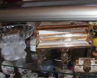 Porcelain Liberace music piano, Lalique Nogent Dove Compote