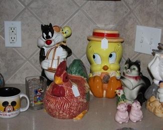 Disney and Looney Tunes cookie jars