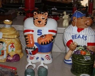 Flintstones and Bears cookie jars