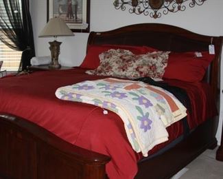 king size bedroom suite - padded leather headboard