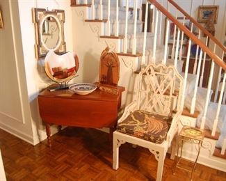 Drop Leaf table and all kinds of vintage art