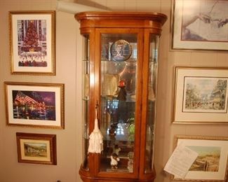 curved glass display cabinet