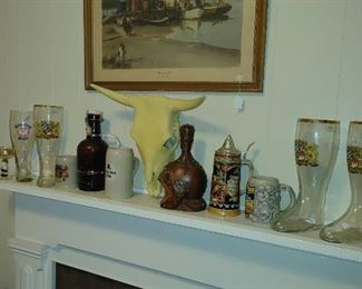 Look at this "MANtle"..german beer glass collection