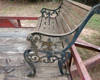 Iron and wood bench