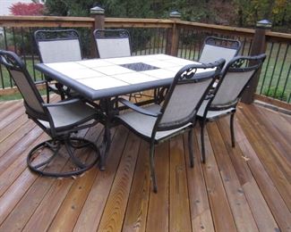 PATIO TABLE AND 6 CHAIRS