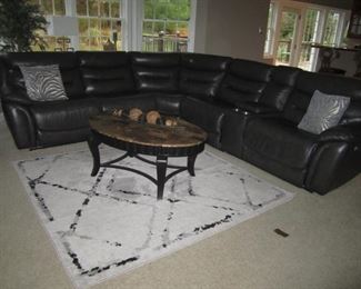 GRAY SECTIONAL WITH END RECLINERS