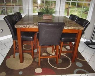 HIGH TOP TABLE AND 6 CHAIRS