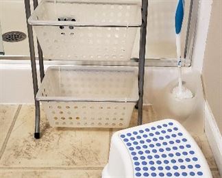 Three container rack & step stool
