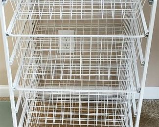 Four drawer wire basket unit