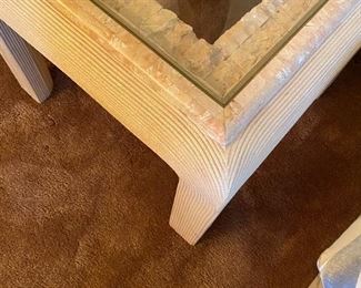 inner look of end table with tessellated stone work 