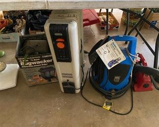 electric pressure washer, portable heater, bug zapper and more 
