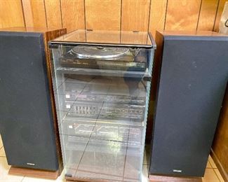 Fisher complete system with turntable MT 223, cassette deck CR W 223, amplifier CA 225a and tuner FM 225a, cabinet and speakers. Sold as a set Price 350.00 